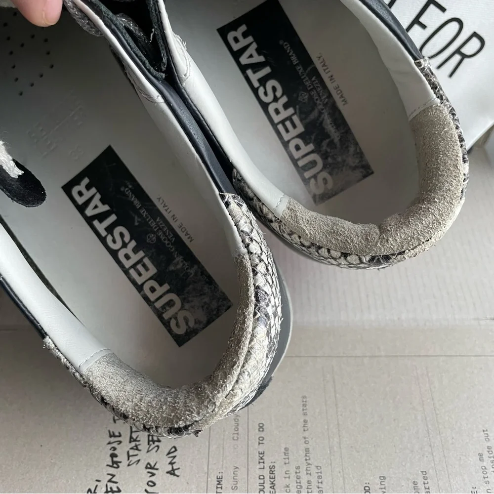 Golden Goose Super Star Python heel Glitter Pink soles sneakers signature shoes - Picture 11 of 16